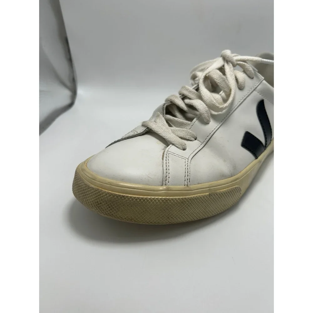 Veja Esplar Sneakers White Black Leather Low Top Lace Up Shoes